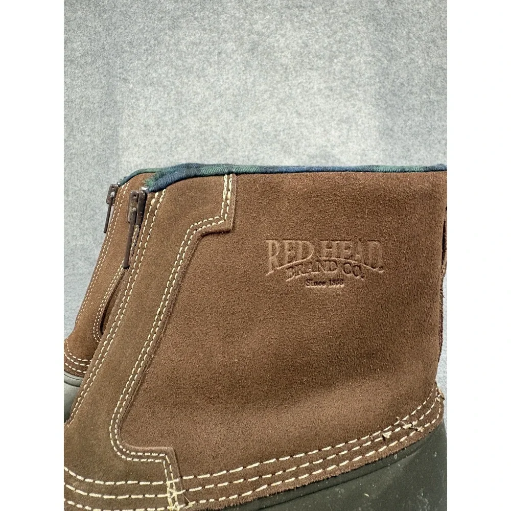 RedHead ASC II Duck Boots 9 Brown Front Zip Thinsulate Waterproof Leather